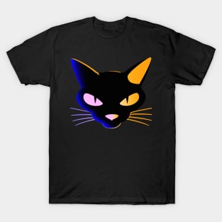 Horror Black Cat Retro Colorful T-Shirt